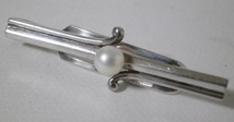 ミキモト真珠 シルバー製 タイピン MIKIMOTO Pearl Silver ネクタイピン クリップ 銀製_画像1