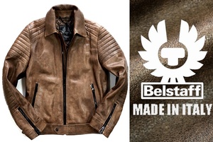  новый товар 32 десять тысяч [BELSTAFF bell штат служащих ] Biker. .. бренд / сделано в Италии / высший класс eko down Biker кожа байкерская куртка 50/ATHERLEY BIKERb25