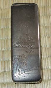  silver made * original silver incense case *. branch inserting original silver * Tenshodo approximately 38g