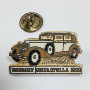 送料120円～ 1932 RENAULT Reinastella ピンバッジ フランス製 検)非売品 ピンバッチ ピンズ NEWERA 当時物 デッドストック アメ車 ルノー 