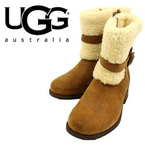 【S2663】【新品同様】【定価48,400円】UGG Australia アグ ムートンブーツ レザーブーツ ショートブーツ ブレア2 レディース サイズ23㎝