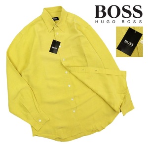 【B2247】【新品】【定価19,000円】【麻100％】HUGO BOSS ヒューゴボス 長袖シャツ ドレスシャツ サイズM