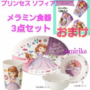 バランおまけ付き　新品未使用　プリンセス　ソフィア　メラミン食器　3点セット