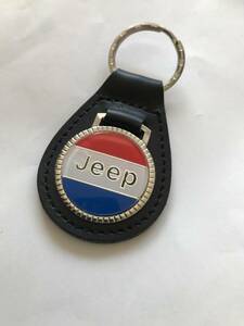 クライスラージープ★黒皮★本皮 キーホルダーＳ★JEEP★USA製／廃盤品／新品 ! 即決！