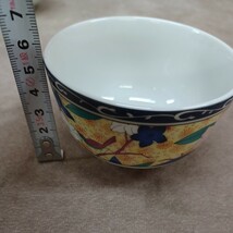 天王窯 京友禅 煎茶揃 5客セット 湯呑み 和食器 赤絵？ 煎茶道具 茶器セット 日本 JAPAN 和 キッチン 中央信用金庫 奈良発 直接引取り可_画像8