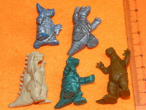 x品名x 消しゴム人形 ゴジラ メカゴジラ バラン ウルトラ怪獣など各種まとめて5点(5体5個)セット♪怪獣レトロ年代おもちゃ玩具フィギュア系