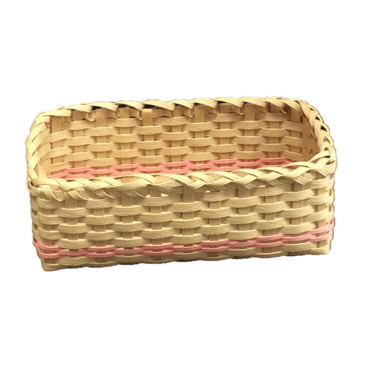 [Immediate decision] ■Handmade■Craft Band Eco Craft / Basket Basket / Craft x Pink / Accessory Case Interior, furniture, interior, interior accessories, basket, basket