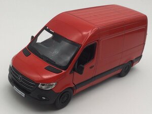 1台売り 赤 1/48 メルセデスベンツ スプリンターバン ダイキャストボディ プルバック ミニカー 商用車 カーゴバン 働く車