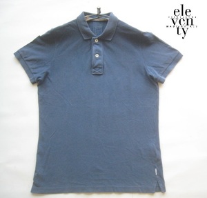  beautiful goods Italy made!! eleven tiEleventy*pig men to dyeing processing short sleeves deer. . polo-shirt XS absolute size S ash navy navy blue UNITED ARROWS buy goods 