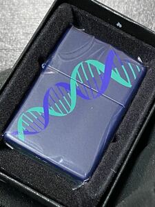 zippo 遺伝子 前面加工 ネイビー 希少モデル 2015年製 シルバーインナー 2015年製 ケース 保証書付き