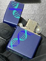 zippo 遺伝子 前面加工 ネイビー 希少モデル 2015年製 シルバーインナー 2015年製 ケース 保証書付き_画像8