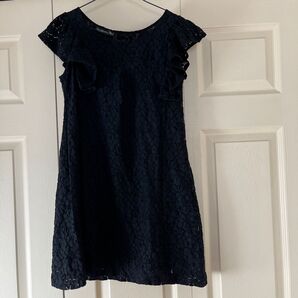 美品 レース花柄黒ワンピース 胸囲82センチ着丈74センチ