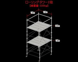 【引取限定商品】ローリングタワー2段【総重量335kg】信和タイプ/Aタイプ/足場