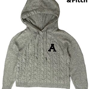 【美品】abercrombie&fitch ケーブルニット セーター フード付き Lサイズ