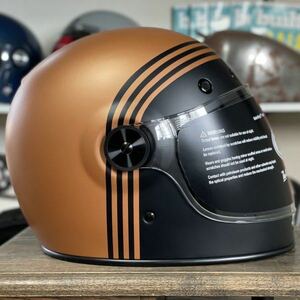 希少廃番カラー☆US BELL BULLITT Black Copper Forge ベル ブリット フルフェイスヘルメット アンバー/XL スモークシールド付属