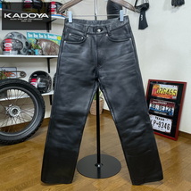 ☆KADOYA カドヤ レザーパンツ ブラック/31インチ（ウエスト73cm）ストレート ◆バイク 革パン ライディング ジーパン 本革 送料無料_画像1