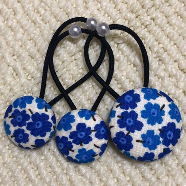 再販☆115-2☆ハンドメイド くるみボタン ヘアゴム
