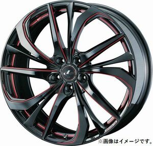 個人宅発送可能 ウエッズ Weds 17×6.5J +53 5穴 PCD114.3 BK/SC(RED) ホイール 1本 LEONIS TE レオニス・ティーイー (38758)