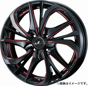 個人宅発送可能 ウエッズ Weds 15×4.5J +45 4穴 PCD100 BK/SC(RED) ホイール 1本 LEONIS TE レオニス・ティーイー (38740)