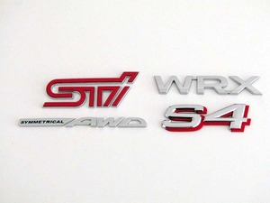 SUBARU WRX S4 STI Sport (VAG, 2020) リアエンブレム一式 要両面テープ再貼付 送料無料 (定形外郵便のみ)