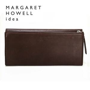 《MARGARET HOWELL idea マーガレット・ハウエル アイデア》新品 定価20,520円 ポケット多数 レザーかぶせ式長財布 ウォレット A7948