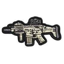 ミリタリーワッペン SCAR-H ライフル 刺繍 ベルクロ MK17 SOCOM アサルトライフル ミリタリーパッチ アップリケ_画像1