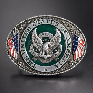 belt buckle Eagle star article flag U.S.A [ green ] for exchange belt for buckle only american buckle USA buckle 