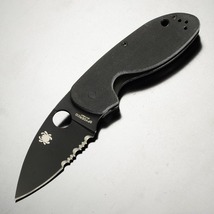 Spyderco 折りたたみナイフ EFFICIENT エフィシエント 半波刃 ブラックブレード G10ハンドル C216GPSBBK_画像1