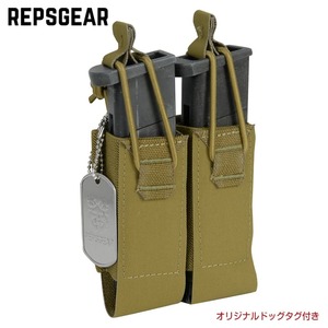 REPSGEAR ダブルマガジンポーチ MOLLE対応 ピストル用 PTP023 [ コヨーテブラウン ] レプズギア