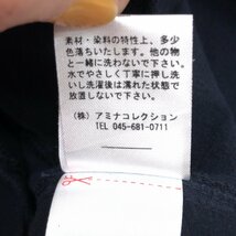 ●Amina アミナ 刺繍ステッチ フード付 スプリングコート M相当 濃紺 ネイビー パーカー ジャケット 国内正規品 レディース 女性用_画像7