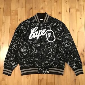 Neon camo スウェット スタジャン Mサイズ a bathing ape BAPE sweat varsity jacket エイプ ベイプ アベイシングエイプ NIGO 迷彩 q8