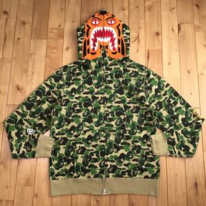 ★XL★ ABC camo green タイガー パーカー tiger full zip hoodie a bathing ape bape エイプ ベイプ アベイシングエイプ ABCカモ wz0