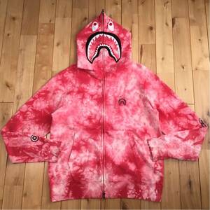 タイダイ シャーク パーカー Mサイズ shark full zip hoodie TIE DYE a bathing ape BAPE エイプ ベイプ アベイシングエイプ PONR w1o