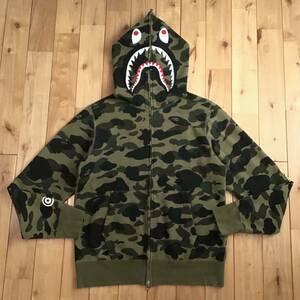 1st camo green シャーク パーカー Mサイズ shark full zip hoodie a bathing ape BAPE エイプ ベイプ アベイシングエイプ 迷彩 tz0o