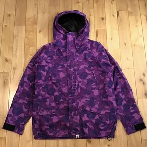 Fire camo スノボジャケット Lサイズ a bathing ape BAPE snow board jacket エイプ ベイプ purple camo ファイヤーカモ 迷彩 flame z5