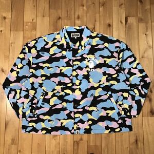 ★XL★ New multi camo coach jacket a bathing ape BAPE cotton candy camo エイプ ベイプ マルチカモ 迷彩 コーチ ジャケット i8