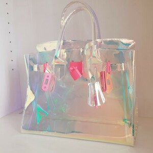 * beautiful goods * Aurora clear bag * metal fittings * pink *