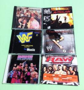 プロレス WWE(WWF)テーマ曲CDセット Wrestling Album,Music 2,Anthology,Wrestlemania,Theme Addict,RAW Greatest Hits 6種 CD8枚,DVD1枚