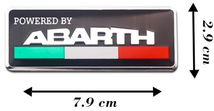 フィアット アバルト ABARTH 「Powered By ABARTH」アルミニウム エンブレム 3D ステッカー バッジ 2枚セット_画像6