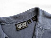 90s 旧タグ DKNY Archive Vintage シルク100% スキッパー ニットポロ 長袖 香港製 グレー ダナキャラン ニューヨーク USA Euro Vintage_画像5