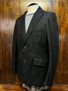 K816 メンズ ジャケット UNDER CURRENT アンダーカレント ブラック 黒 テーラード 薄手 2B 2釦 / L (8)