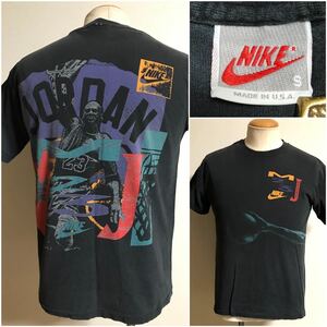 1990's USA製 ビンテージ NIKE 銀タグ マイケル ジョーダン Tシャツ S ブラック ナイキ AIR JORDAN xpv