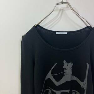 STRENESS BLUE ストラネス ブルー ビッグ ロゴ メッシュ 透け感 長袖 Tシャツ 古着