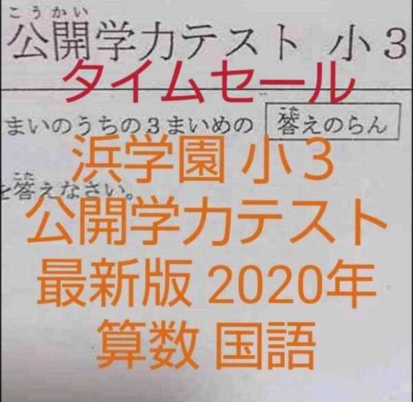 浜学園　小３　2020年　公開学力テスト　算数　国語