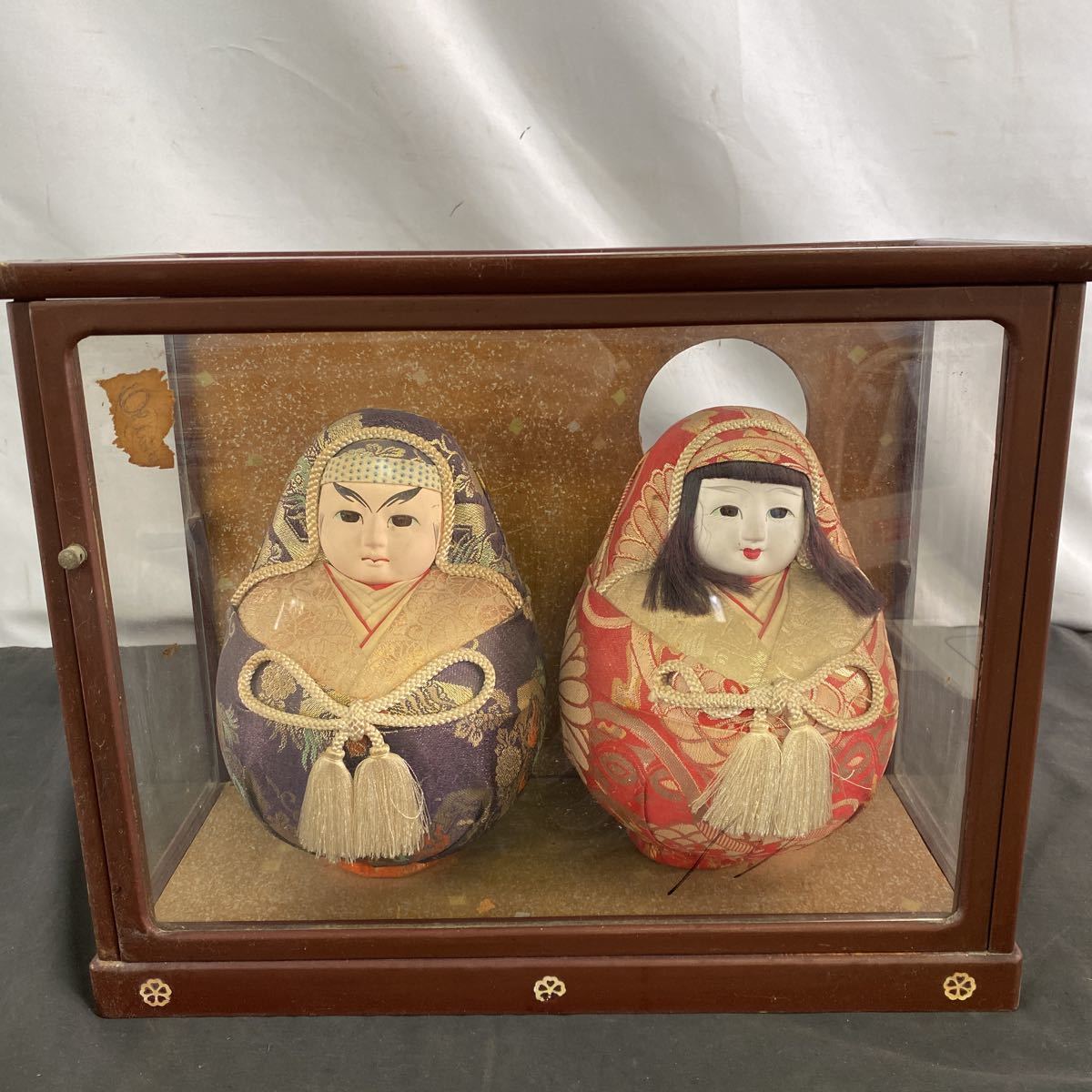 ◆Gebrauchte japanische Puppe Himedaruma Himedaruma Himedaruma Hina Puppenkollektion Glasvitrine Showa Retro Antike Figur Dekoration Innen 80-16, Jahreszeit, Jährliche Veranstaltung, Puppenfest, Hina-Puppe