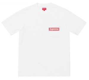 国内正規 新品 Supreme シュプリーム 19ss Mesh Stripe Pocket Tee ポケット Tシャツ ホワイト S