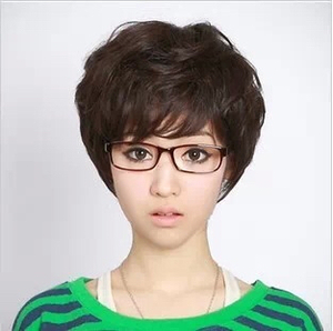 . goods person wool 100%*bare not Short full wig ZJ235 Brown 