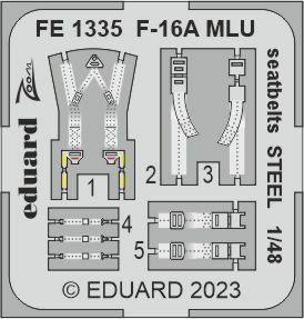 エデュアルド ズーム1/48 FE1335 F-16A MLU seatbelts for Kinetic Model kits