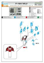 エデュアルド ズーム1/48 FE1334 F-16A MLU for Kinetic Model kits_画像2