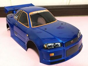 送料無料　Mシャーシ用　日産 スカイライン GT-R R34 塗装済　未走行　ラジコンボディ ノースクラフト NORTH CRAFT NISSAN SKYLINE RC BODY